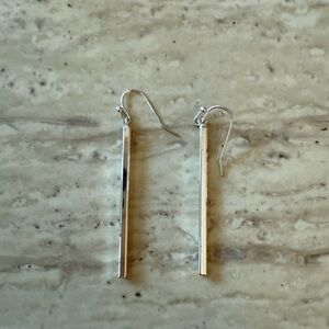 Elegant Silver Bar Earrings